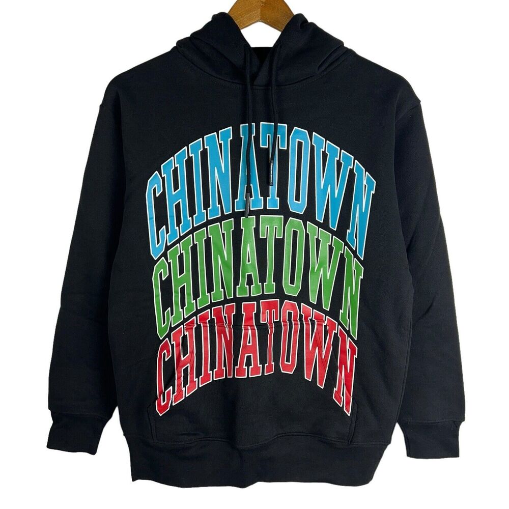 Chinatown Market Sweater Men's Small Black Spell Out Logo Arc Pullover Hoodie